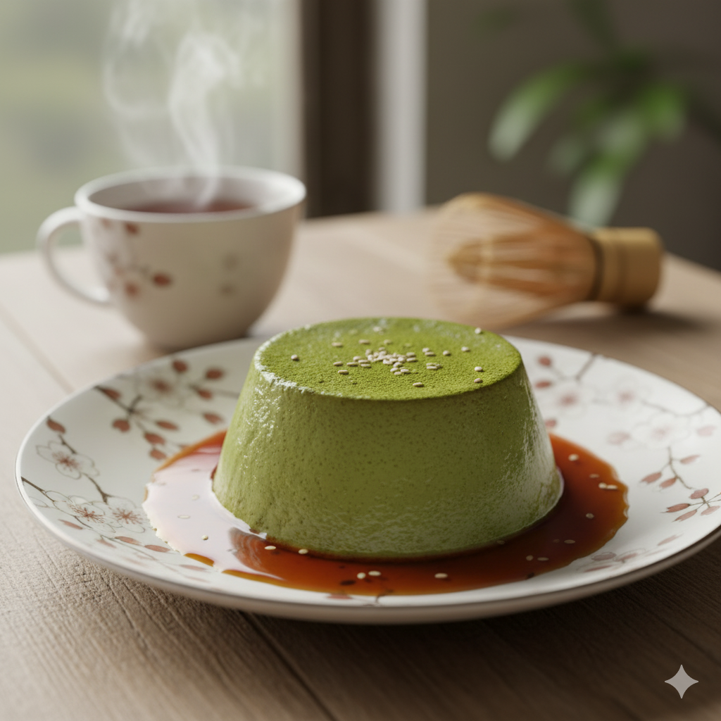 Làm bánh flan vị matcha béo thơm, hương trà xanh thanh nhẹ và mịn mượt.